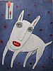 78 white doggy 90x110 cm